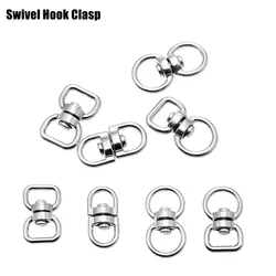 Silver Metal Swivel Hook Clasp Key Chains Keyrings Connectors for Lanyards Paracord Handbag Bag Parts Rotating Buckle