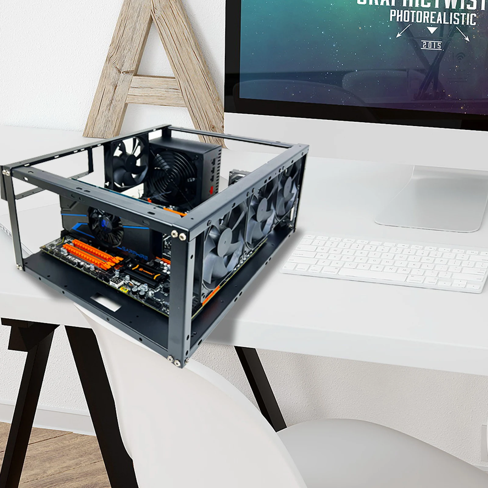 DIY Computer Motherboard Case Rack Aluminum Frame Chassis Cooling Rack Stand Open Chassis Support Bracket With Heat Dissipation pc case pc chassis computer chassis frame