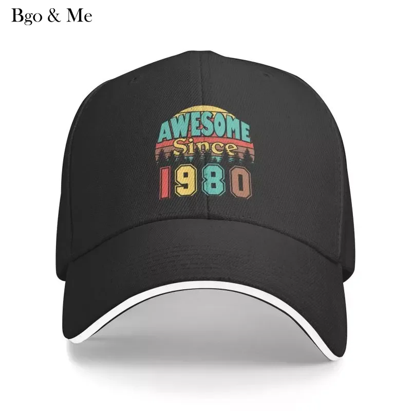 

2023 New Punk Awesome Since 1980 Birthday Gift Baseball Cap for Women Men Breathable Dad Hat Sun Protection