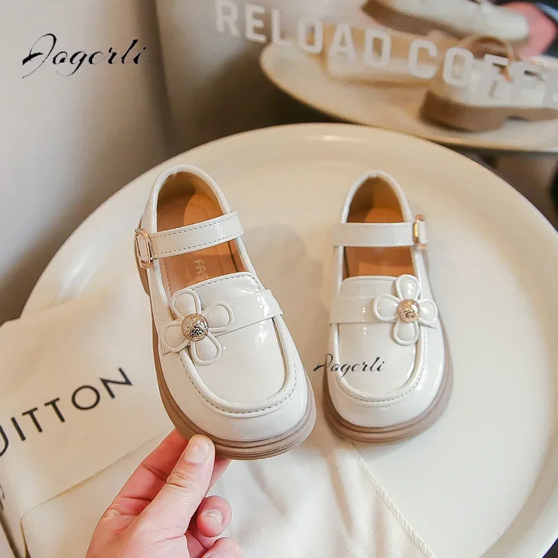 Girls Pu Leather Shoes Spring Autumn Kids Princess Loafer Footwear