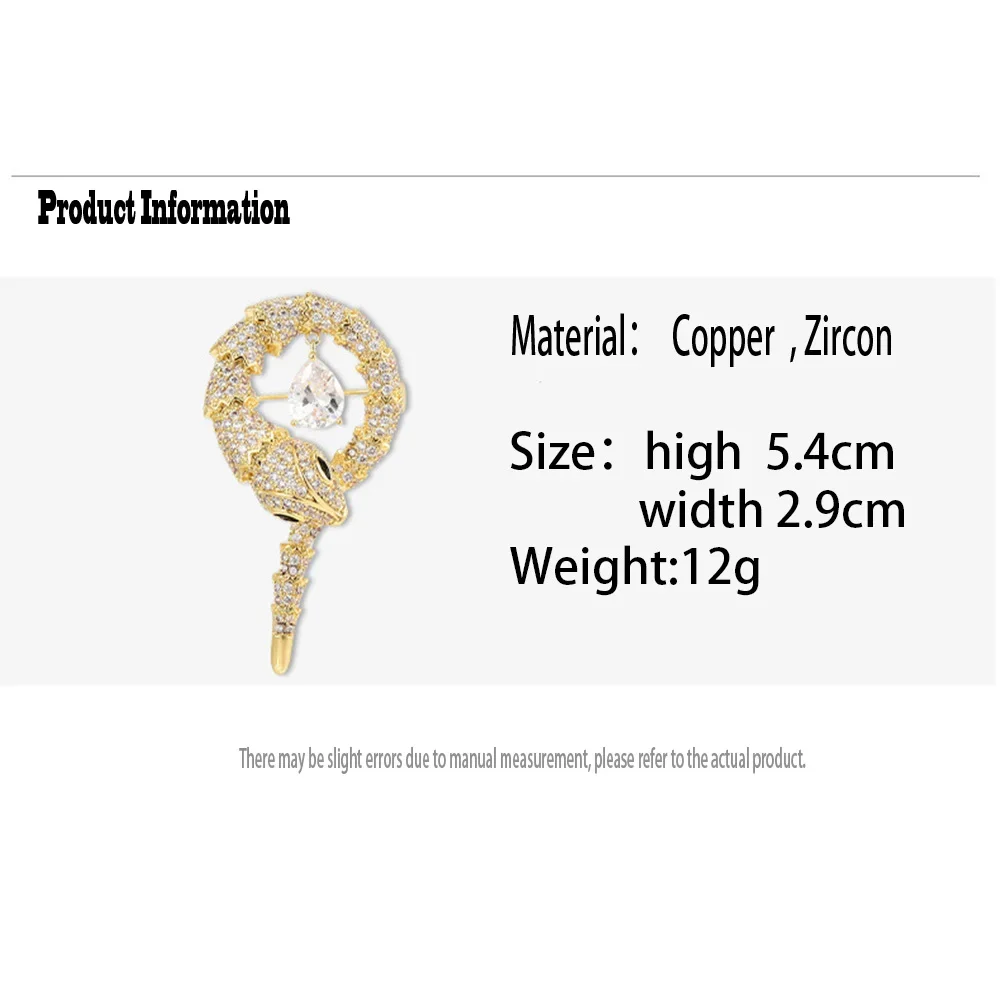 Luxury Brooch for Women Men Full CZ Crystal Snake Brooches Charm Pin Women's Clothes Accessories Jewelry Birthday Party Gift