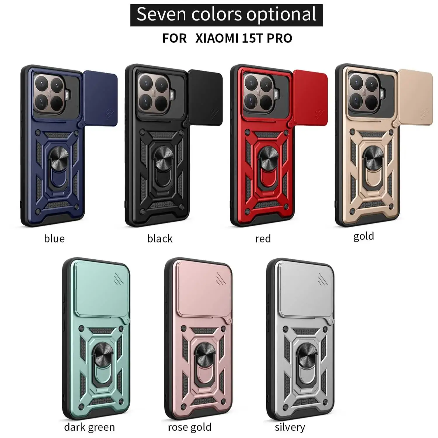 Armored Protective Phone Case with Magnetic Ring and Camera Protection