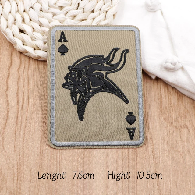Fashion Embroidery Demon Reaper V Scary Grim Spades Ace Poker 