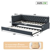 Бархатные диваны для гостиной Comanlai с выдвижной кроватью, мягкая кровать 90x200 см с решетчатым каркасом, многофункциональный каркас кровати — изображение 6