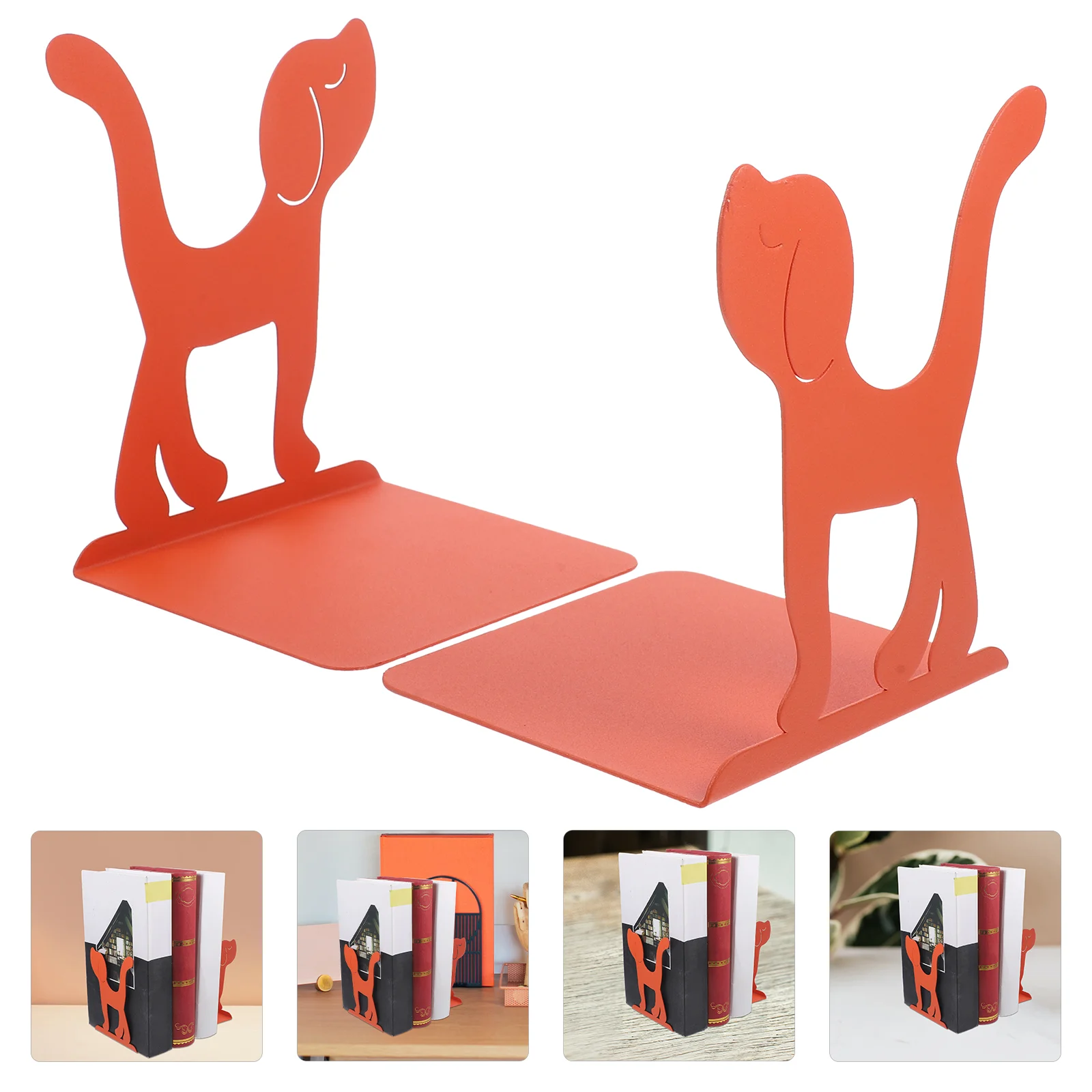 

2 Pcs Animal Book Shelvess Shelf Cute Stopper for Shelves Decorative Desktop Metal Heavy Books Student Household