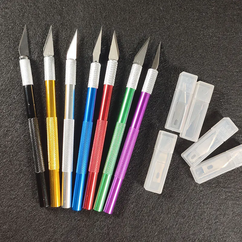 1 Set Carving Metal Scalpel Knife Tools Kit Wood Paper Cutter Craft Pen Engraving Cutting Supplies DIY Stationery Utility Knife wood carving blades cutting knife wood carving knives carving tool milling cutter tools