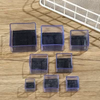 4Pcs Rubber Square Rectangle Floor Protector Pads Chair Leg Caps Table Foot Dust Cover Socks Pipe Plugs Furniture Leveling Feet 4