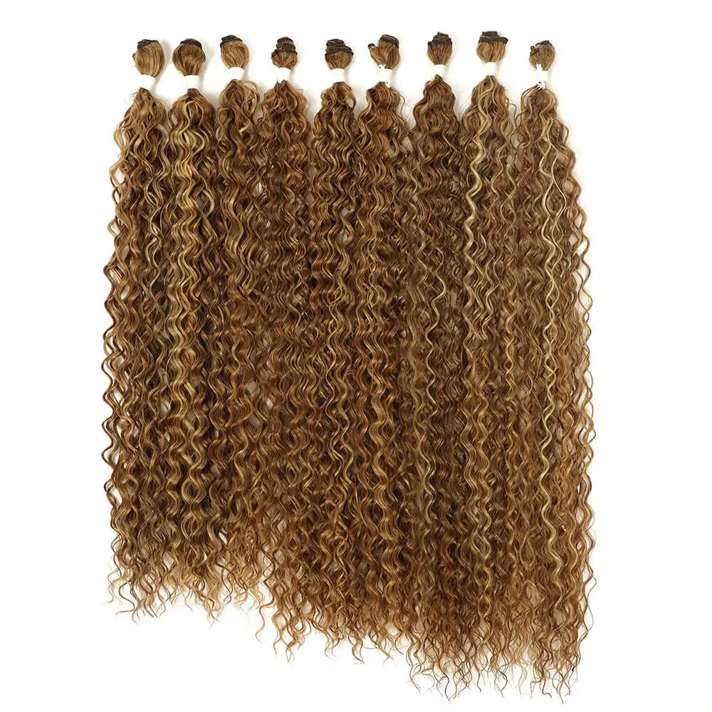 Synthetic Curly Hair Bundles Water Wave Hair Extension Afro Kinky For Women Heat Resistant Fiber Daily Holiday Wear