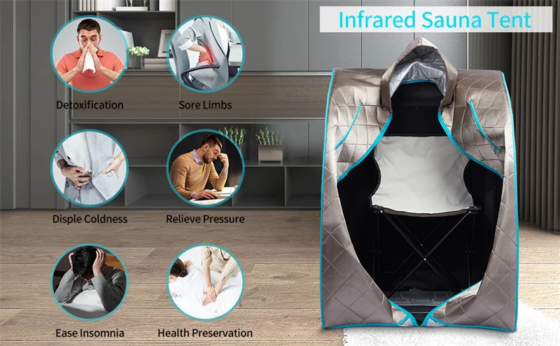 Description Picture 6 of itemInfrared Sauna with Hat, Portable Personal Sauna, Full Body Home SPA Tent, Separate Heating Foot Pad Relaxation at Home