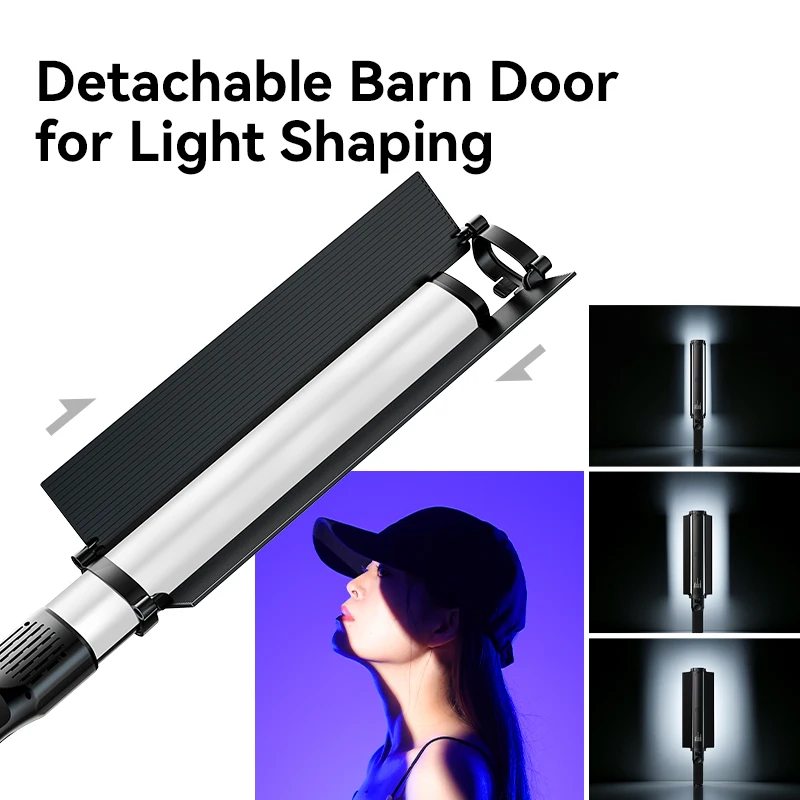 Ulanzi VL360 RGB LED Light Stick Handheld Light Wand 2500K-10000K Dimmable Photography Lighting Tube Detachable Barn Door 38W