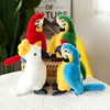 ZU 25cm Lovely Birds Soft Parrot Plush Toy Stuffed Animals Cockatoo Scarlet Macaw Cute Gift For Girl Boy 3