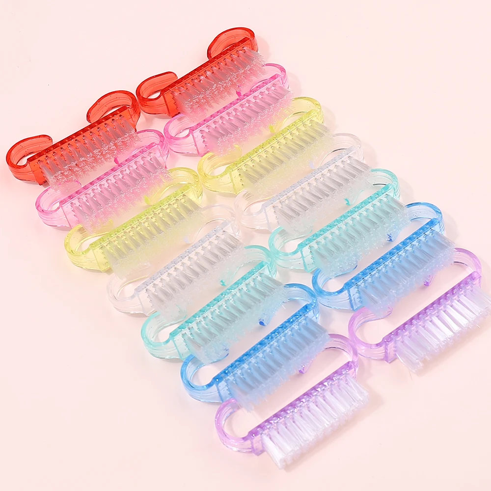 50 Pcs/Lot Cleaning Nail Brush Tools Colorful Plastic Dust Cleaner Brushes Nail Art Manicure Pedicure Powder Soft Remover 4