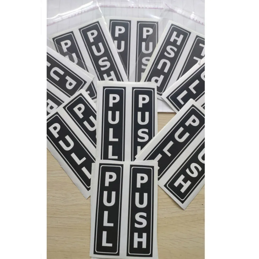 6Pcs 크리 에이 티브 도어 스티커 푸시 풀 도어 사인 사무실 호텔 홈 레스토랑 부드러운 표면에 대한 PVC 방수 접착제