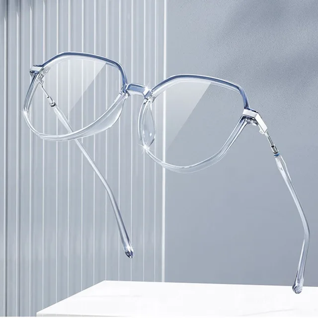 Monturas de Gafas Cuadradas con Bloqueo de Luz Azul, Nuevas, Unisex, Disponibles con Receta, Montura Completa de Aleación TR para Rostros Grandes 4