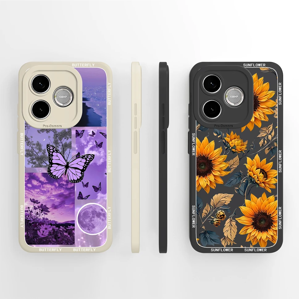 Pretty Flower Shockproof Silicone Phone Case with Camera Protection
