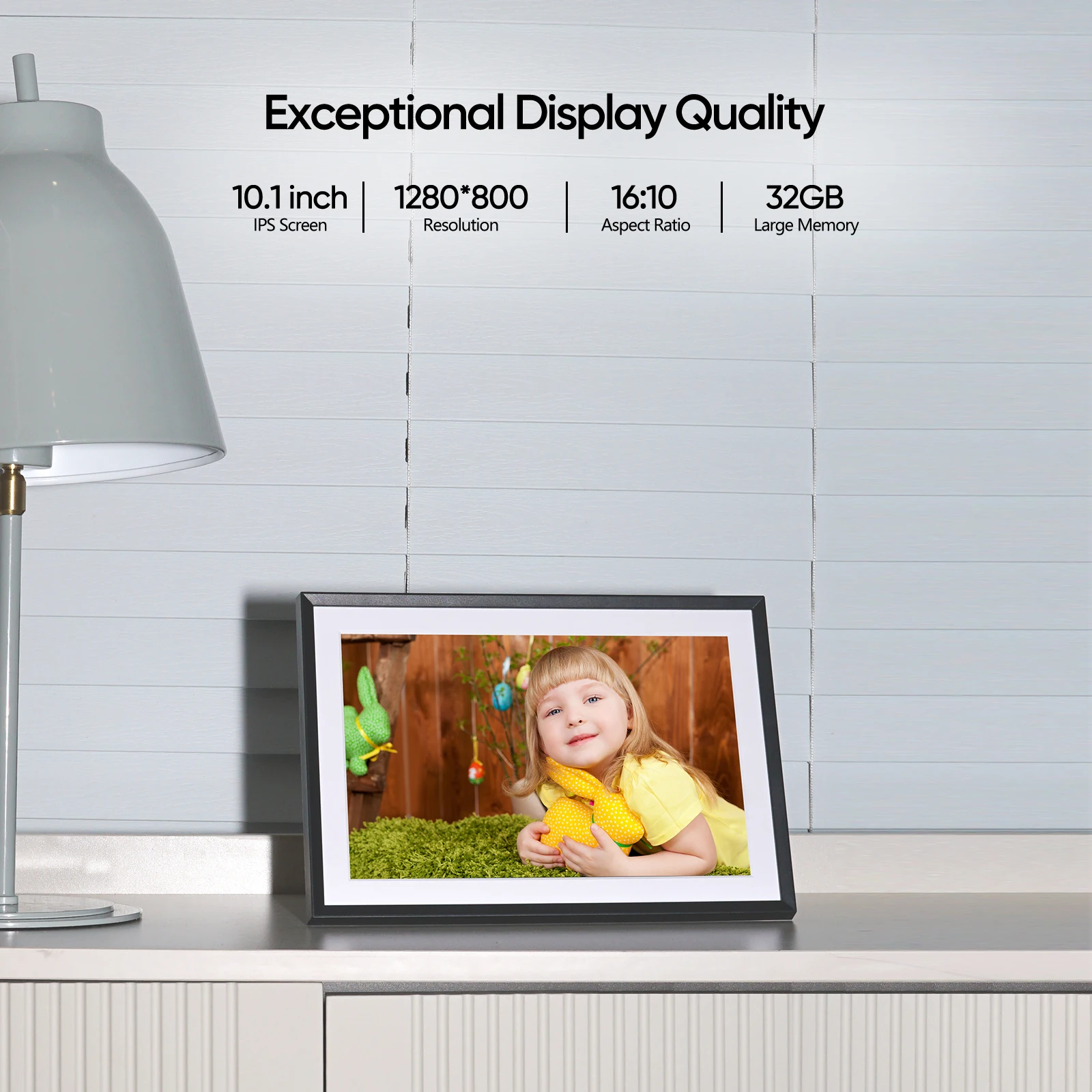 ARZOPA 10.1 Inch Smart WiFi Digital Picture Frame 32GB Storage, Frameo Digital Photo Frame with 1280x800 IPS Touch Screen view 3