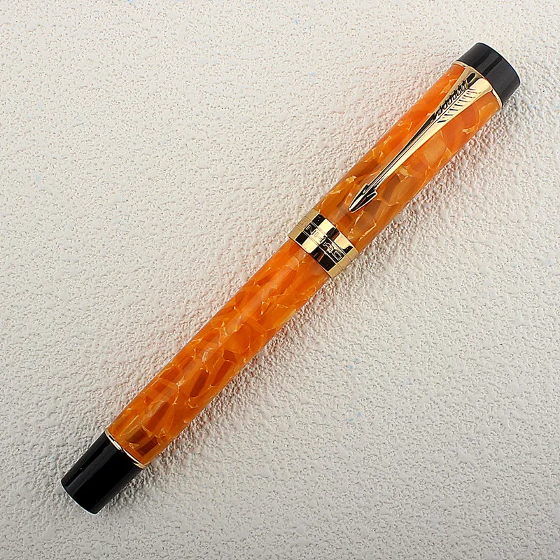 

Jinhao 100 Orange marble Resin Fountain Pen EF/F/M/Bent Nib Ink Pen with Converter Writing Business Office School Home Gift