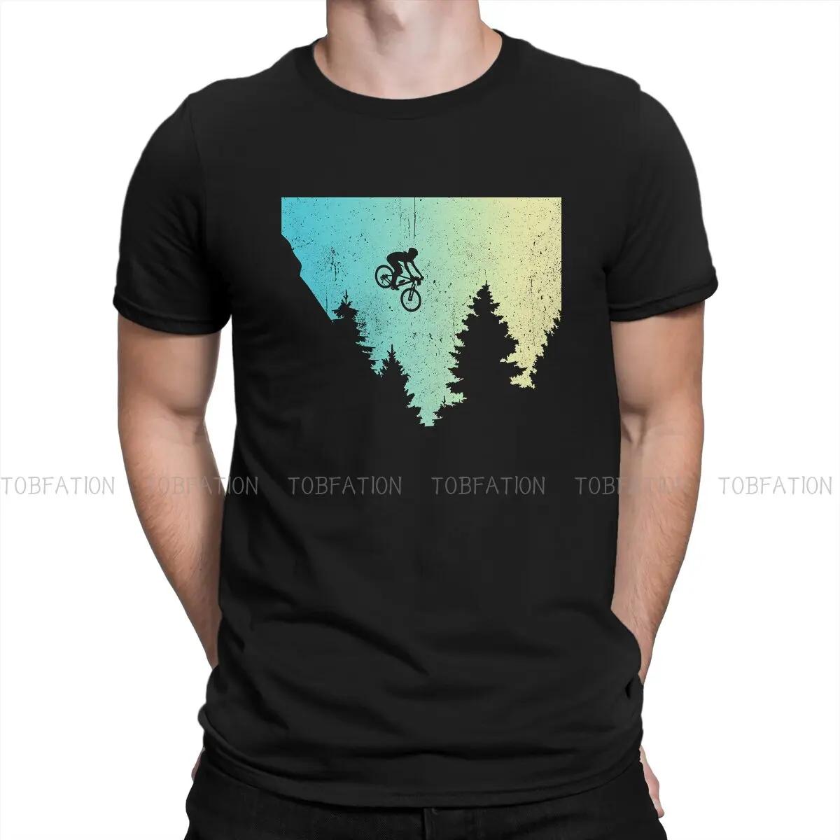 

Down Hill Downhill Extreme Sports TShirt for Men Mountain Biker MTB Gift Idea Humor Summer Tee T Shirt High Quality Fluffy