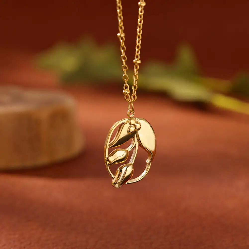 Stainless Steel Necklaces Glossy Color Gold