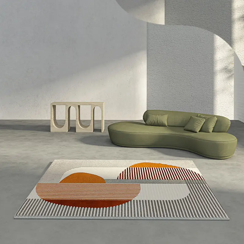 Nordic Modern Minimalist Living Room Carpet Non-slip Stain-resistant Luxury Bedroom Rug Home Decoration Fluffy Square Vortex Rug 3