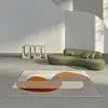 Nordic Modern Minimalist Living Room Carpet Non-slip Stain-resistant Luxury Bedroom Rug Home Decoration Fluffy Square Vortex Rug 3