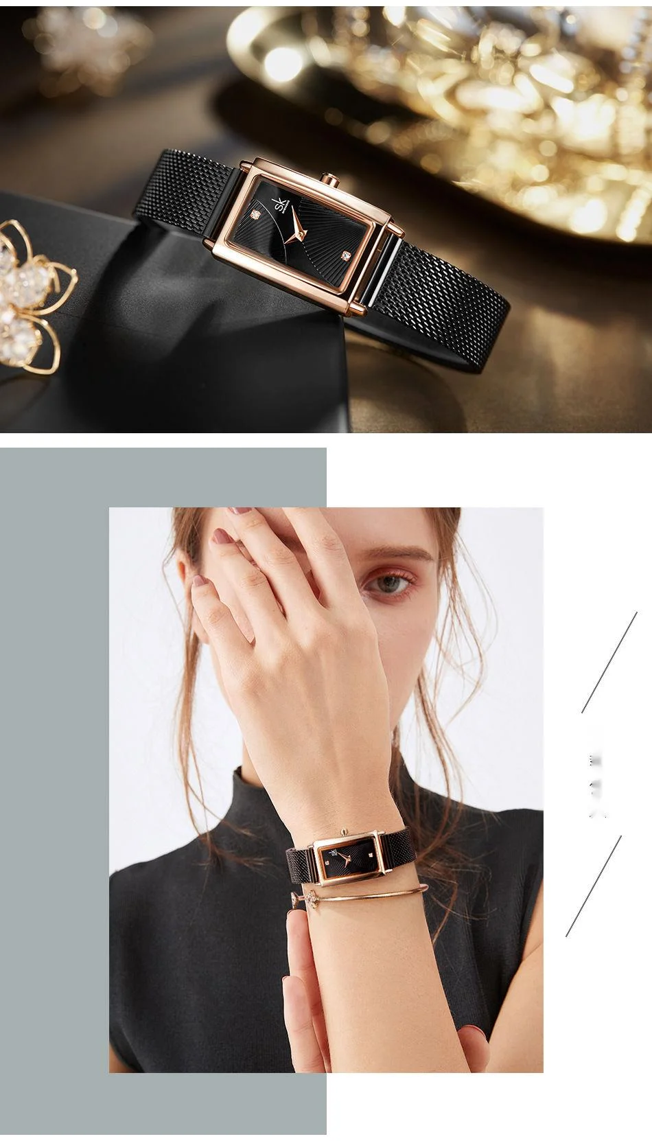 Nuovo orologio da donna più venduto, sensazione di nicchia femminile, orologio quadrato delle celebrità di Internet, orologio da lavoro minimalista 0119, alla moda e versatile_voghion.com