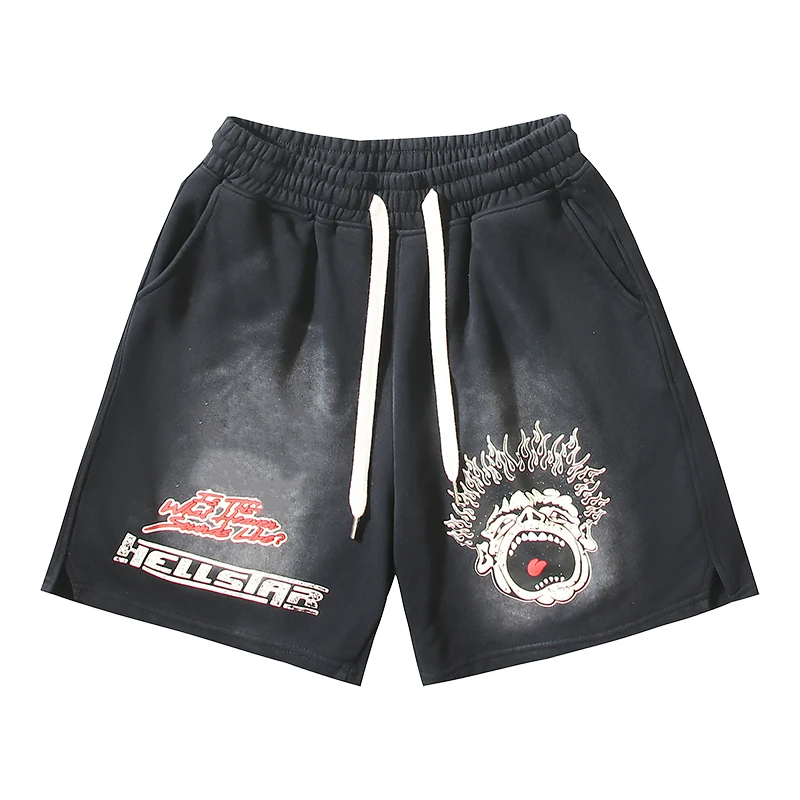 Summer style Hellstar Y2K Couple Cotton Shorts Short Pants Daily Casual Black Loose Sweatpants Oversized