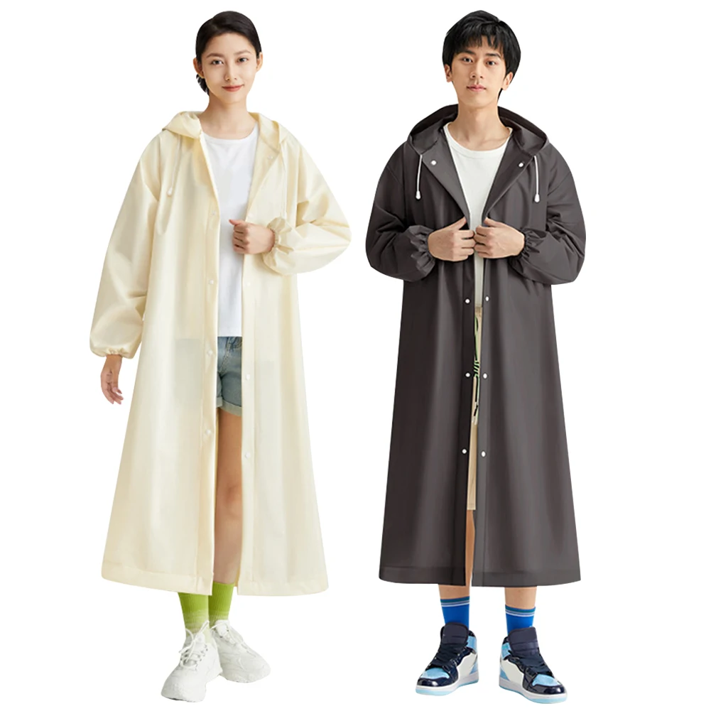 Raincoat Poncho Adult Long Raincoats EVA Impermeable Waterproof Rain Coat Men Women Travel Hooded Beam Port Rain Poncho For Fishing Camping