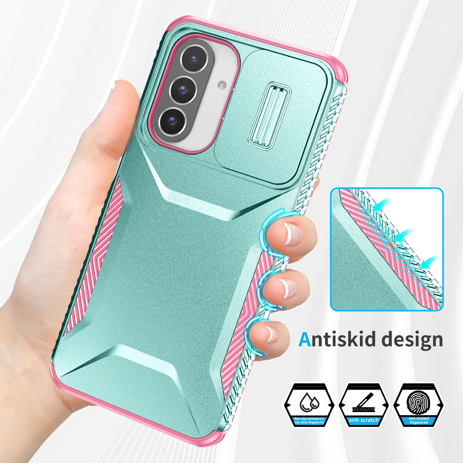 Armor Shockproof Case with Camera Lens Slide Cover