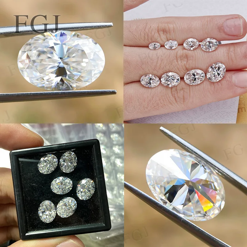 리얼 모이사나이트 스톤 D 컬러 VVS1 타원형 0.15-3.5ct 공장 도매 루스 ..