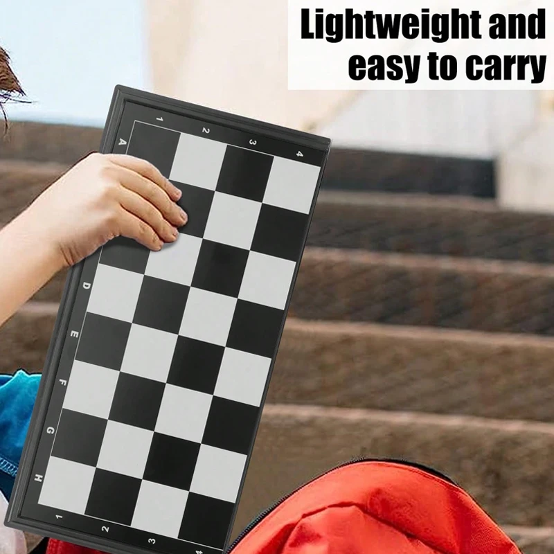 Magnetic Chess Set Magnetic PVC Chess Set Felted Game Board 27cm*27cm Interior Storage Adult Kids Gift Family Game Chess Board