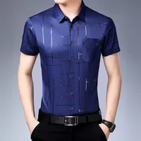 New Men's Business Casual Short Sleeved Shirt No Iron and Wrinkle Resistant Top 2