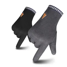 

Gloves men's autumn and winter outdoor warm gloves driving touch screen Plush thickened anti cold riding German Plush gloves