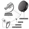 1pc Retractable Keyring Strong Heavy Duty Key Chain Steel Belt Clips Extending Steel Lanyard Reel Cool Fashion Black Key Ring 3