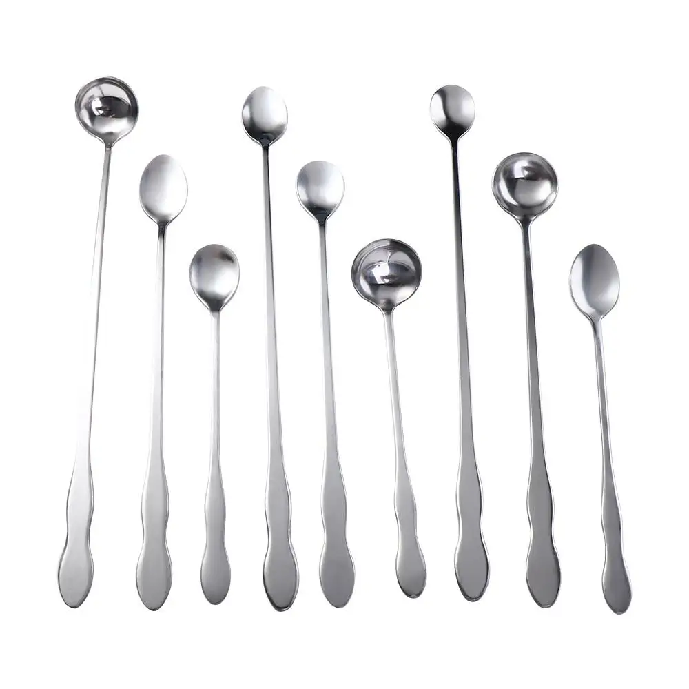 Bar Drinking Bartender Long Handle Stainless Steel Coffee Teaspoon Cocktail Stirring Tool Mixing Stirrers Bar Spoon