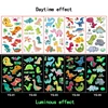 Luminous Tattoo Stickers Temporary Colorful Animal Mermaid Dinosaur Unicorn Space Cute Tattoo Stickers Children's Body 5pcs/Set 2