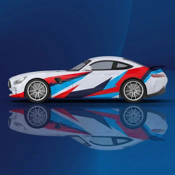 Adesivi grafici da corsa a colori Gli adesivi per la modifica laterale dell'auto si applicano alla maggior parte degli accessori per auto Rivestimento adesivo personalizzato fai-da-te