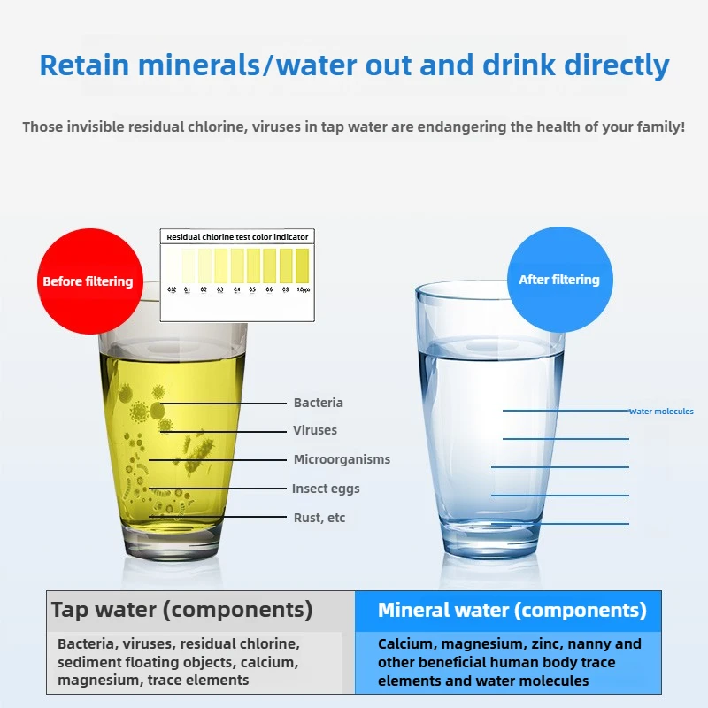304 stainless steel ultrafiltration water purifier household 10-inch filter element kitchen washing and cooking filter water