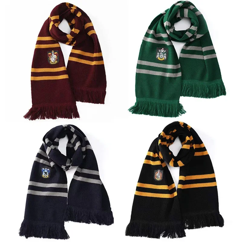Harryy Potter Ron Gryffindor Hat Herchpach Scarf Slytherin Touch Gloves Hermione University Style Cosplay Apparel Supplies scarf accessories