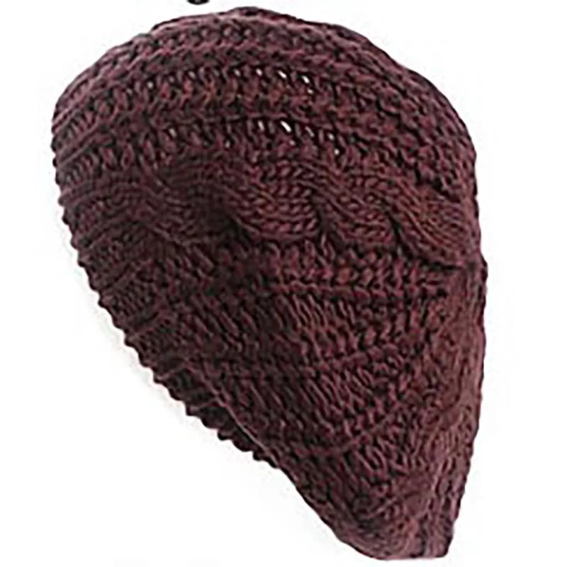 Winter  Knitted  Beanie Hat  For Women  Lady 's Twist knitting Beret   Winter  Solid  Skullies & Beanies 6