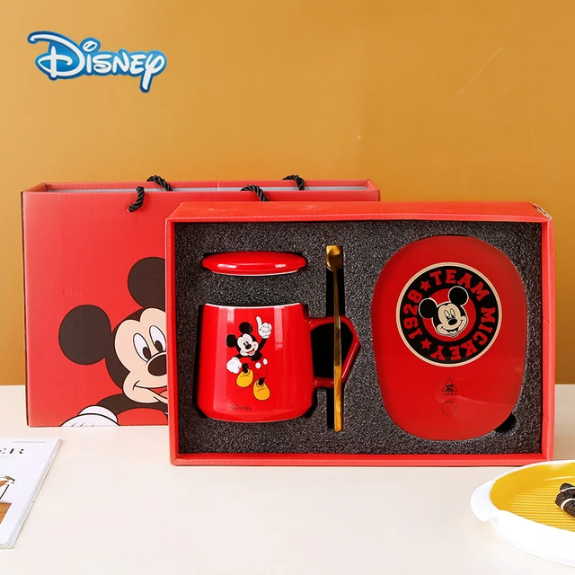 Disney Mickey Minnie Mouse Mug Cartoon Cute Daisy Milk Coffee Mug with  Spoon Lid Kawaii Tee Cup Ceramic Mugs Set Gift Box - AliExpress
