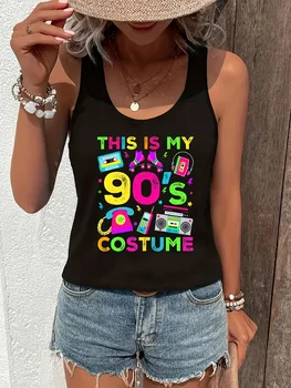 printed Summer women's loose and personalized dream catcher mesh printed vest top T-shirt comfortable sleeveless 1
