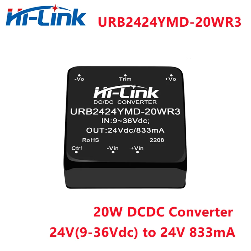 

Hi-Link New Ultra Small URB2424YMD-20WR3 20W 24V to 24V 833mA DC DC Converter Power Supply Module Step Down PCB Transformer