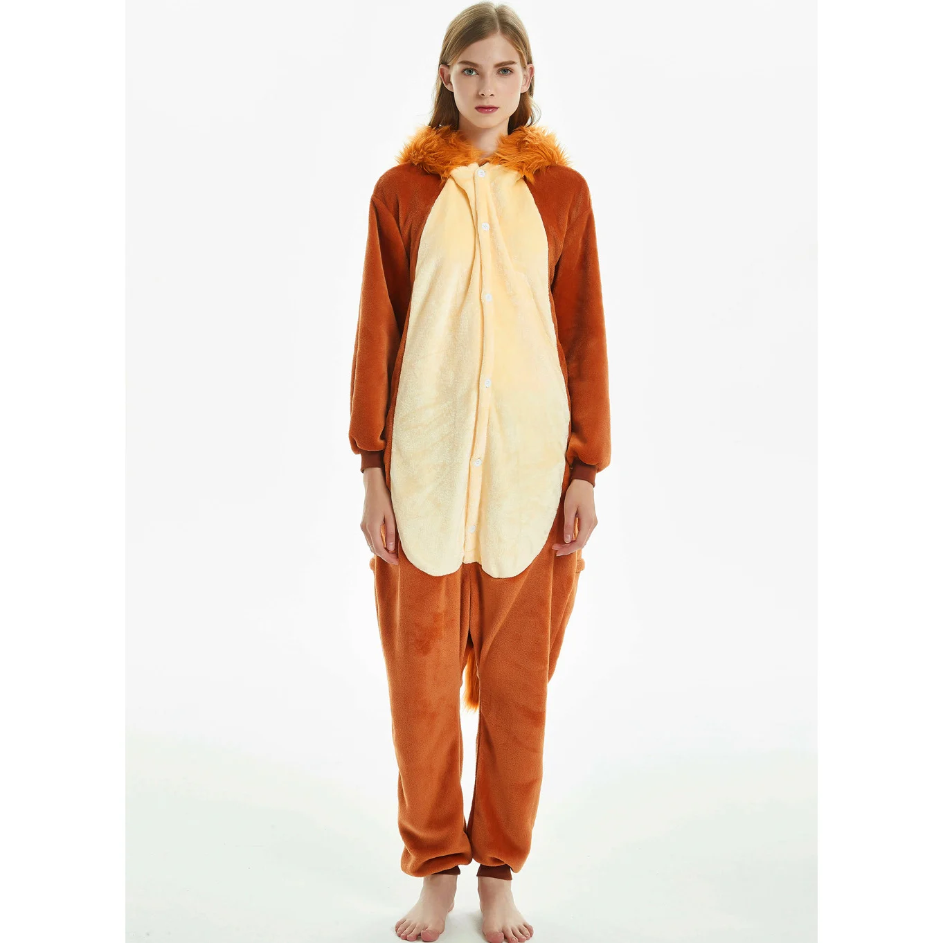 Animal Kigurumi Lion Cartoon Onesies Women Pajamas Anime Onesie For Adults Pyjamas Boys Girls Pijamas Flannel One-Piece Costumes
