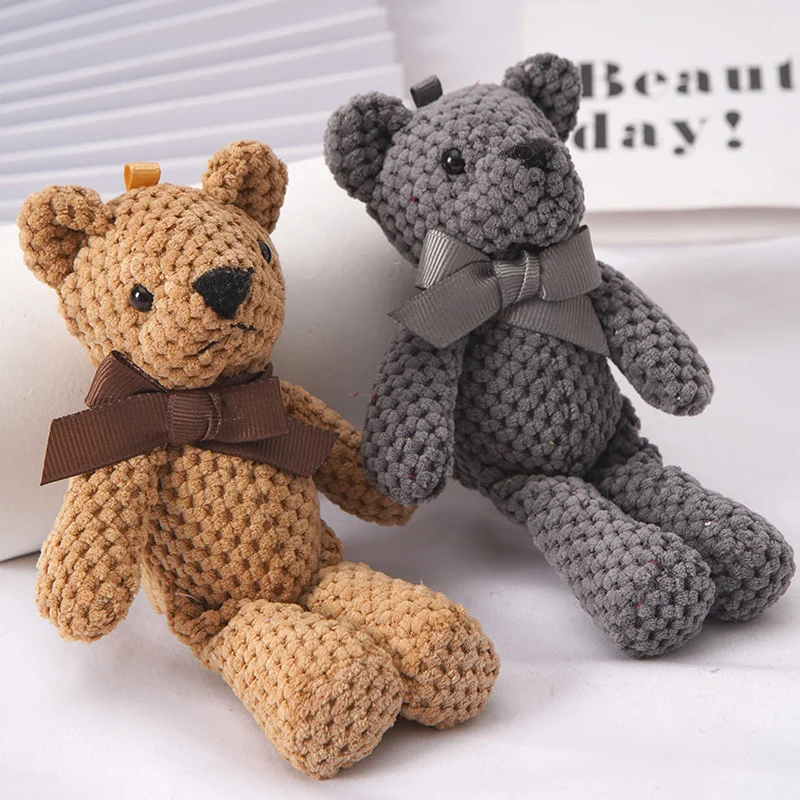 15CM Bear Stuffed Plush Toys Baby Cute Dress Key pendant Pendant Dolls Gifts Birthday Wedding Party Decor 1pcs childcare center playset kids play center for baby dolls 5 play areas