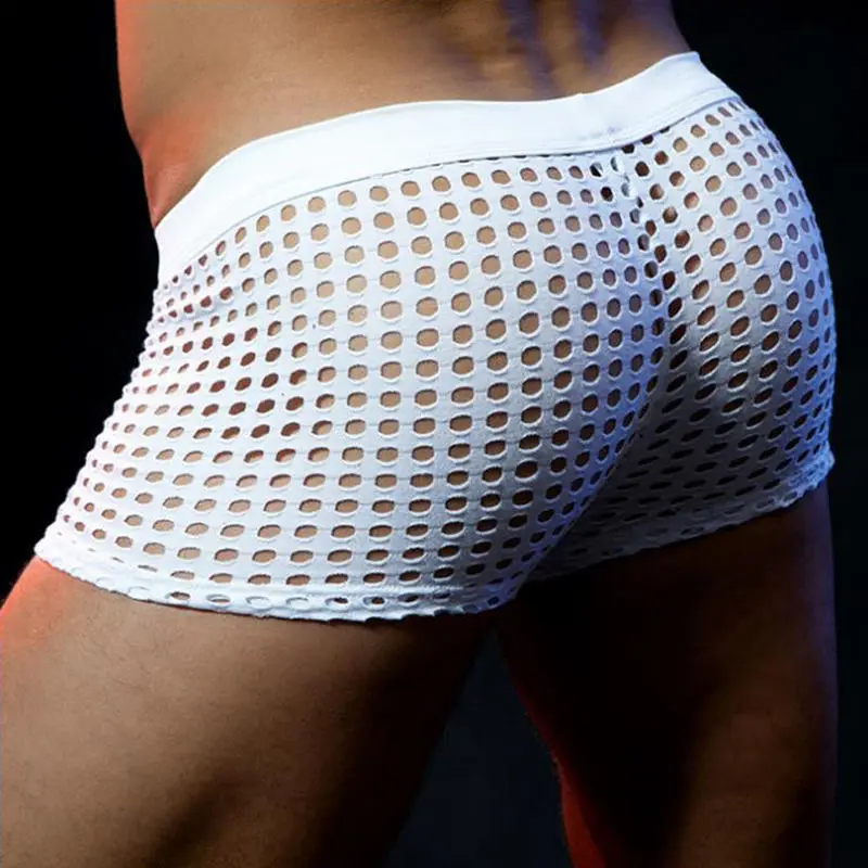 Super Sexy Hollow Breathable Translucent Men's More than Boxer Briefs Colors Selected sexy mens underwear 2022 hombre Sex shorts