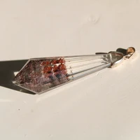 Hand Carved Natural Beautiful Garden Ghost Phantom Quartz Gemstone Crystal Healing Pendulum Pendant For Gift 2