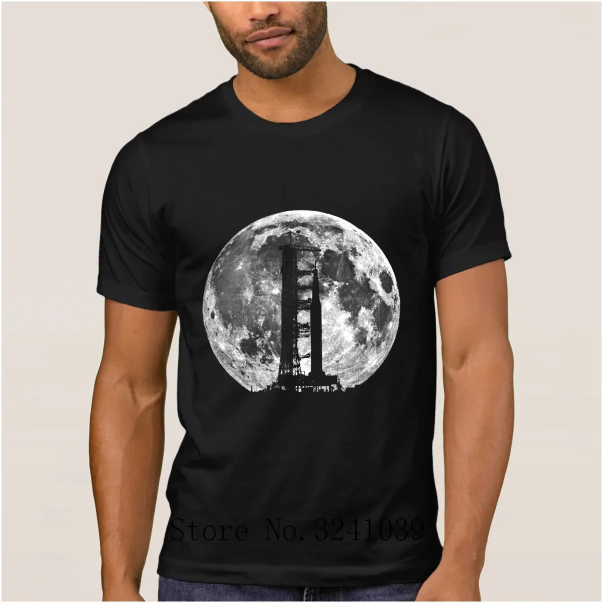 Anlarach Casual Saturn V Rocket Apollo 11 T Shirt Cartoon 2017 Saturn V Rocket Moon T-Shirt Da Uomo T-Shirt Taglie Grandi Uomo