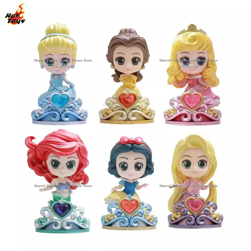 

Collectible Original Hot Toys Disney Princess COSBABY Mini Q Version Snow White Little Mermaid Cinderella 10.5cm Action Figure