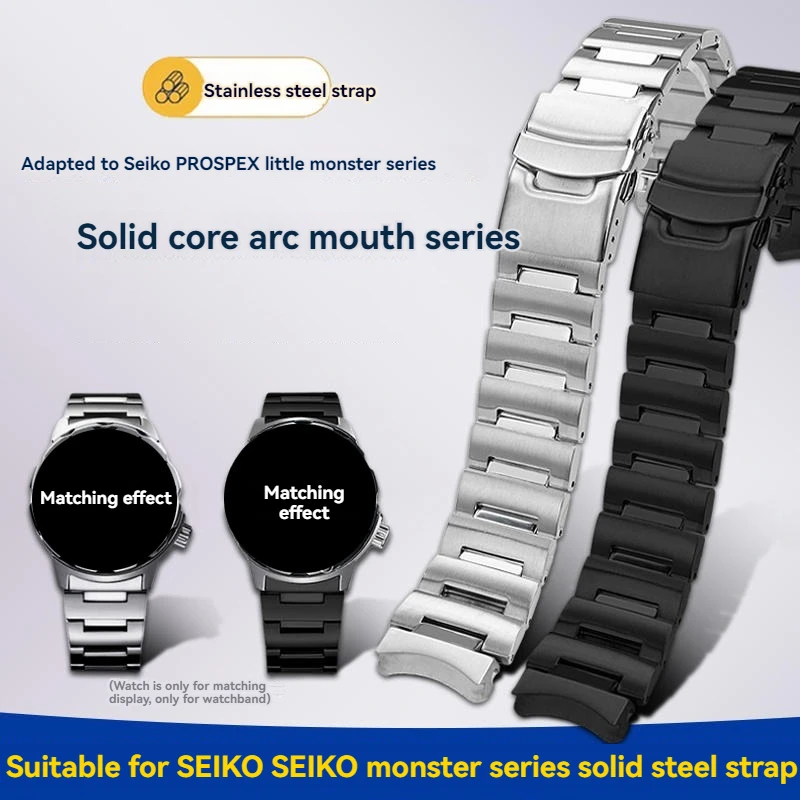 

Браслет из нержавеющей стали для часов SEIKO No. 5, ремешок с красными зубцами, призраками, маленькими монстрами, SRPH75K1, SRPG57K1, 20 мм